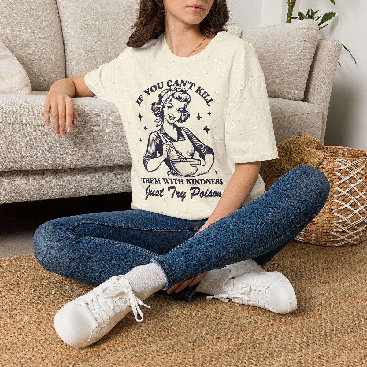 Retro Poison Joke T-Shirt — "If You Can't Kill Them With Kindness Just Try Poison"