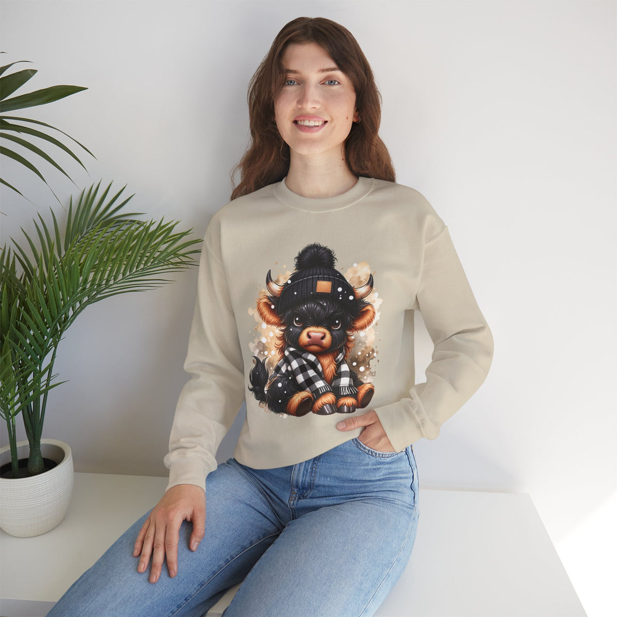 Cozy Buffalo Beanie Crewneck Sweatshirt