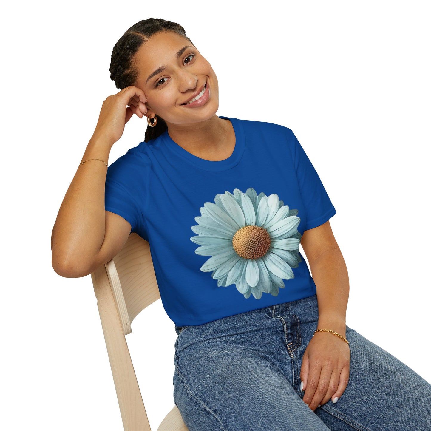 Daisy Bloom T‑Shirt — Vintage Aqua Floral Graphic Tee