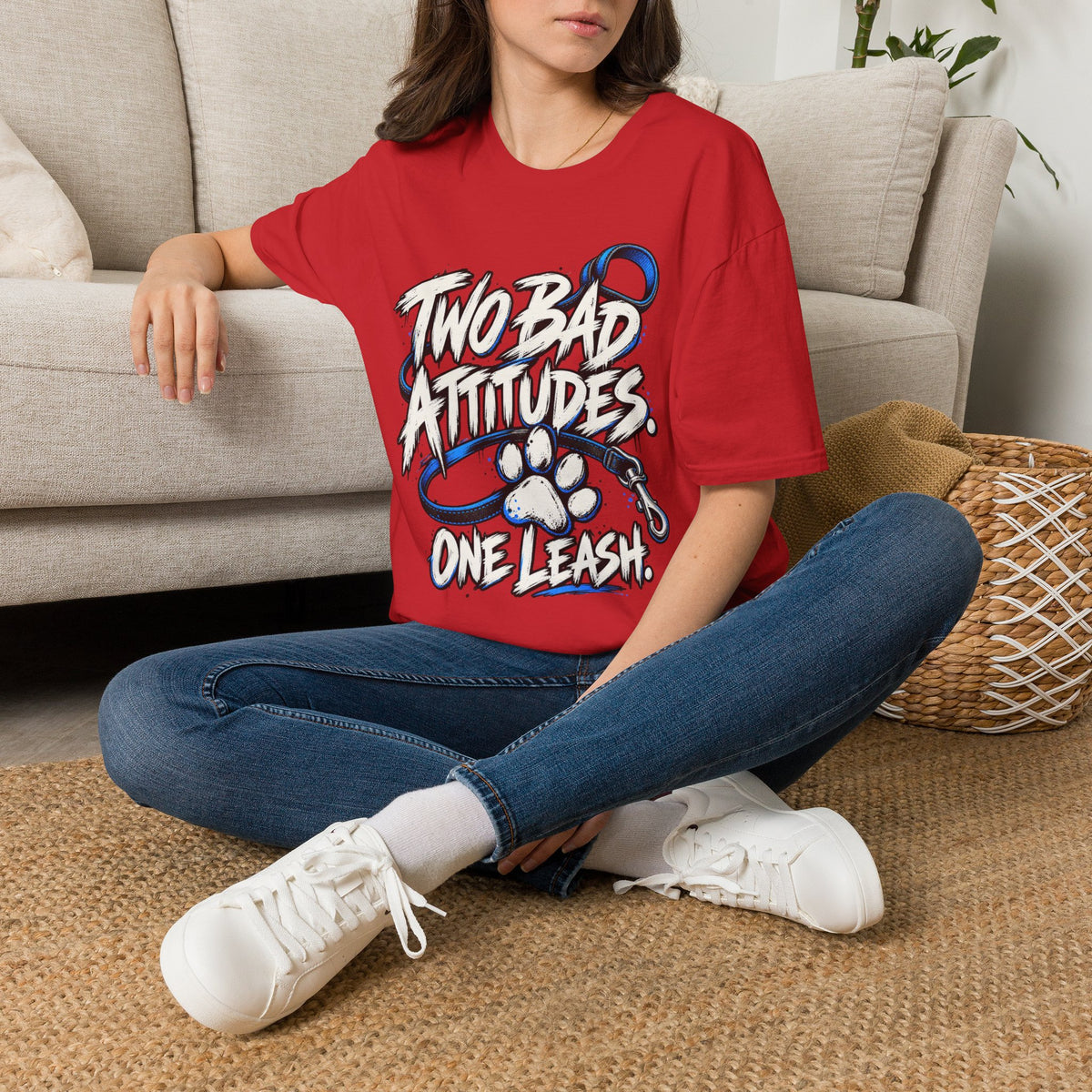 Two Bad Attitudes One Leash T-Shirt