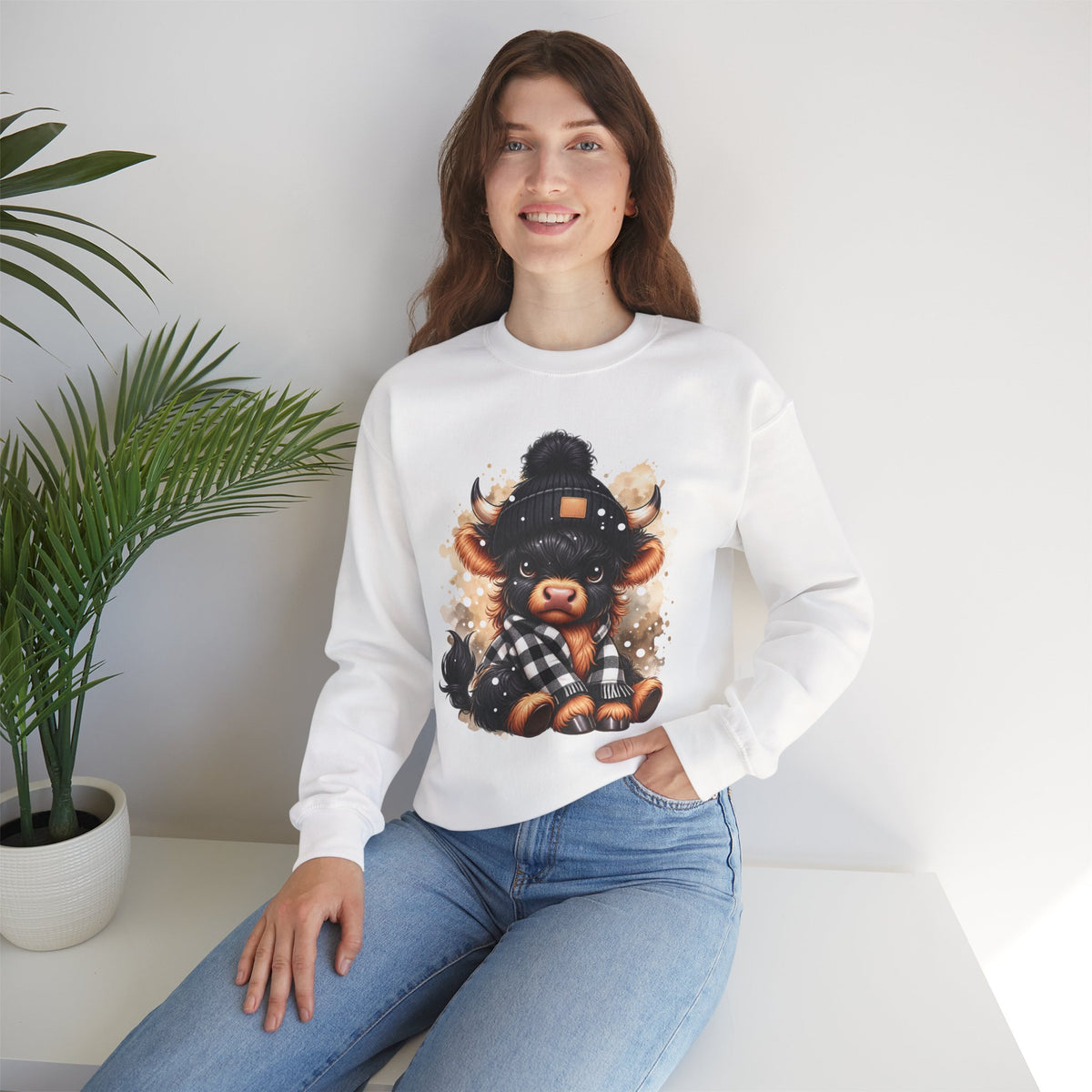 Cozy Buffalo Beanie Crewneck Sweatshirt