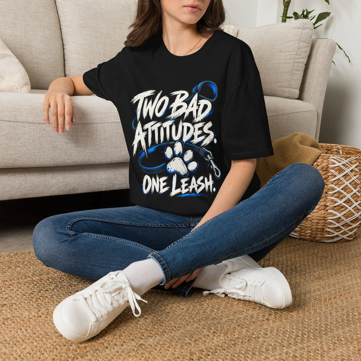 Two Bad Attitudes One Leash T-Shirt