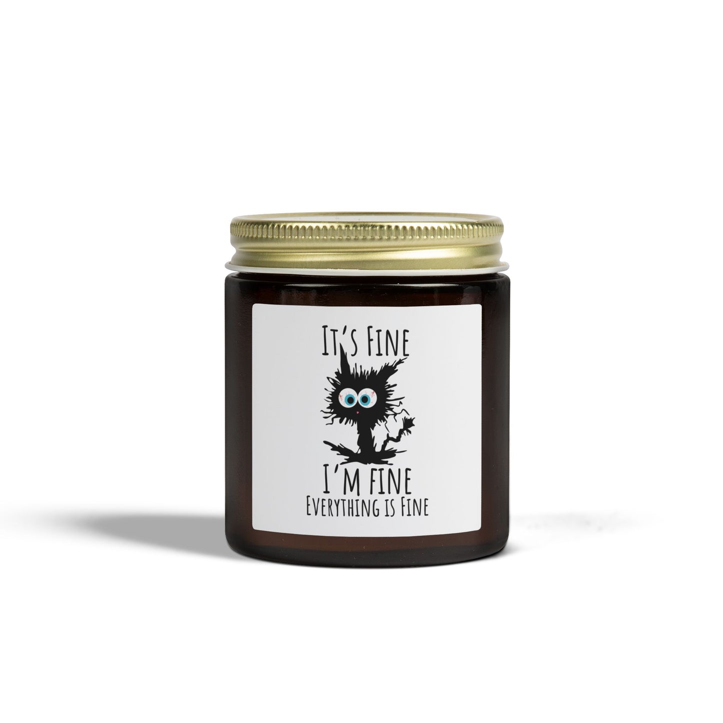 Coconut Apricot Candle — "It's Fine, I'm Fine" Funny Stress-Relief Scented Candle (4oz/9oz)