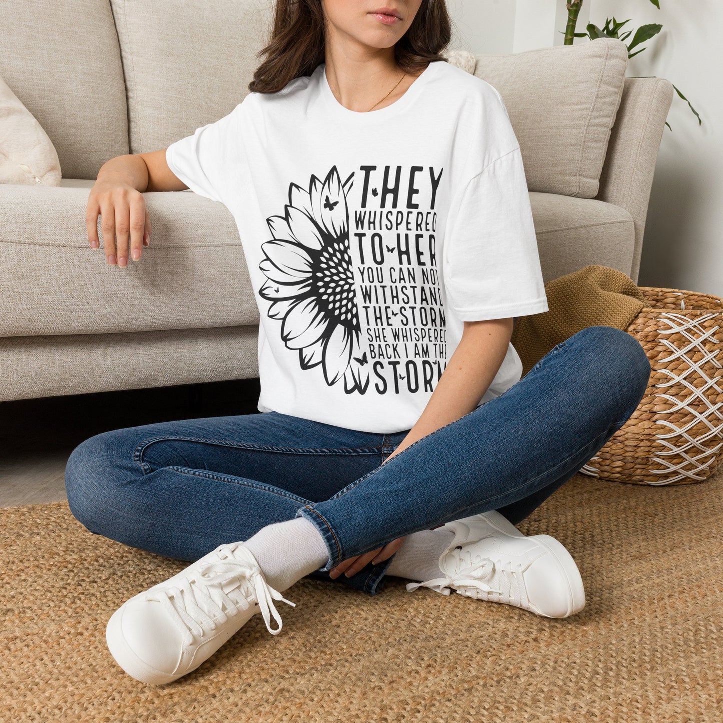 Sunflower 'They Whispered to Her' Inspirational T‑Shirt