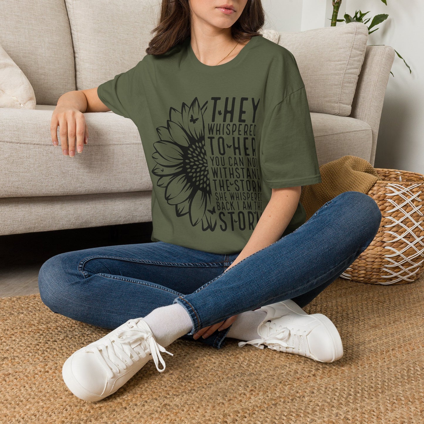Sunflower 'They Whispered to Her' Inspirational T‑Shirt