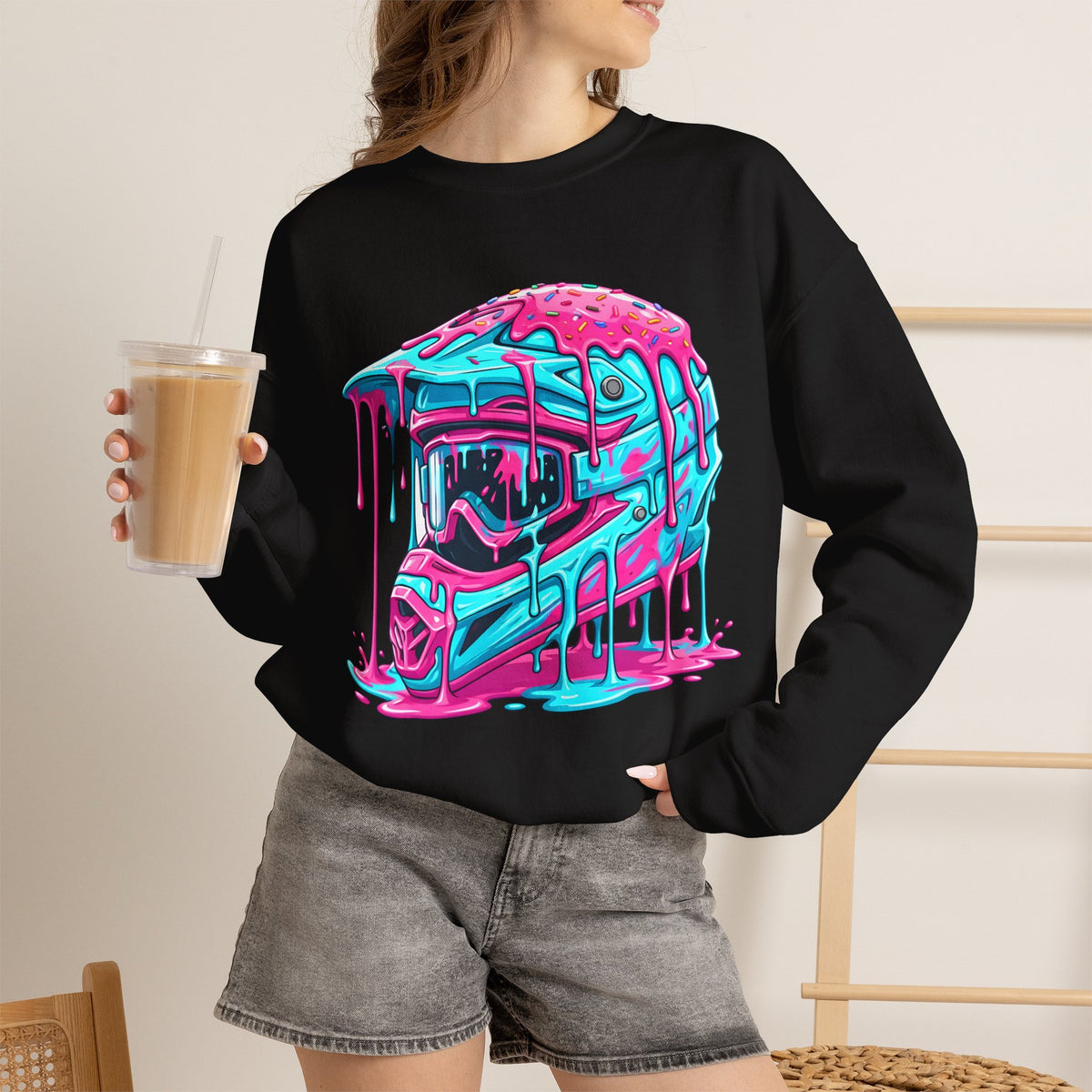 Drip Neon Motocross Helmet Sweatshirt