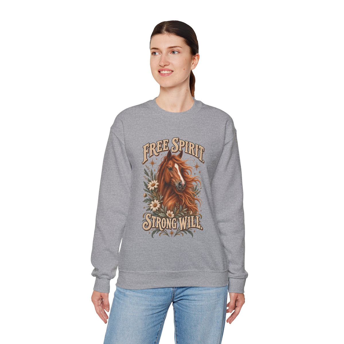 Free Spirit Strong Will Horse Sweatshirt