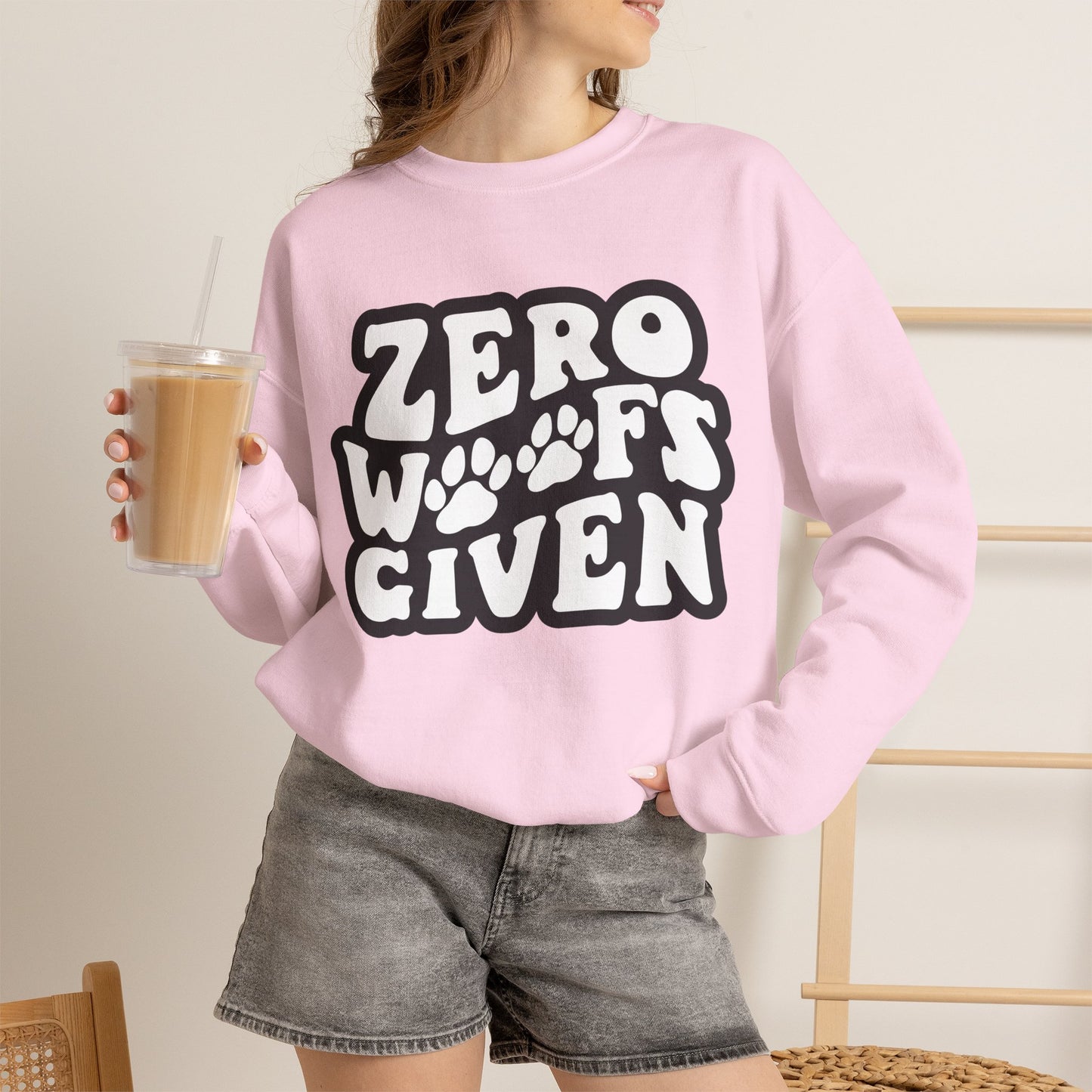 Sweatshirt - "Zero WOOF's Given" Graphic Crewneck for Dog Lovers