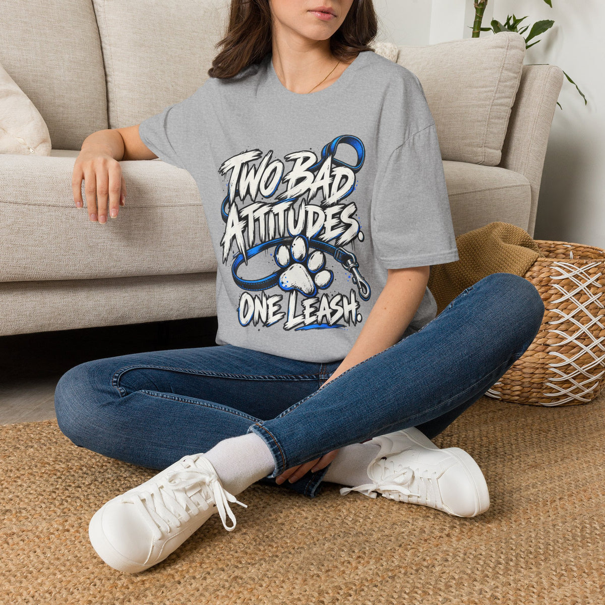 Two Bad Attitudes One Leash T-Shirt