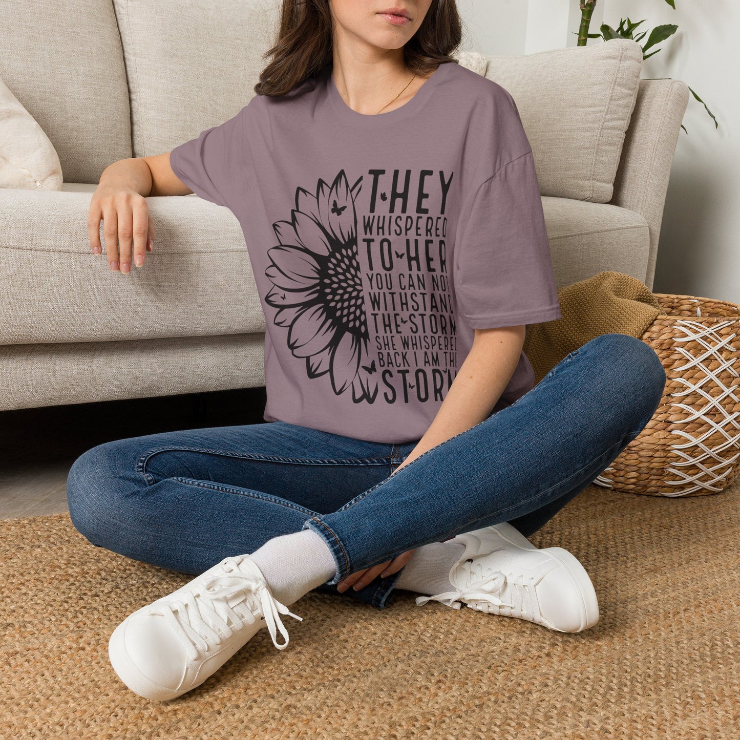 Sunflower 'They Whispered to Her' Inspirational T‑Shirt