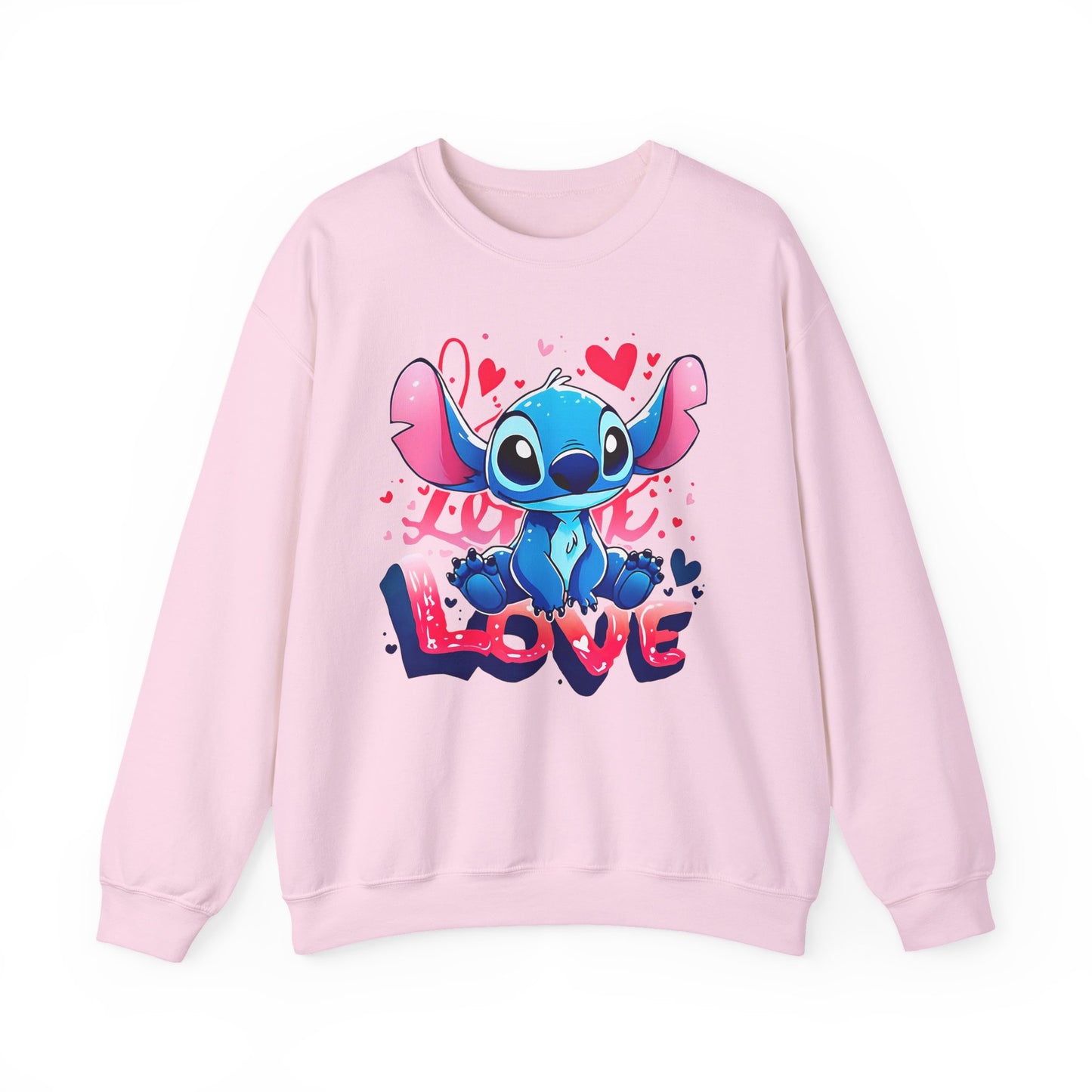 Cute Stitch 'Love' Crewneck Sweatshirt — Pink Valentine’s Gift