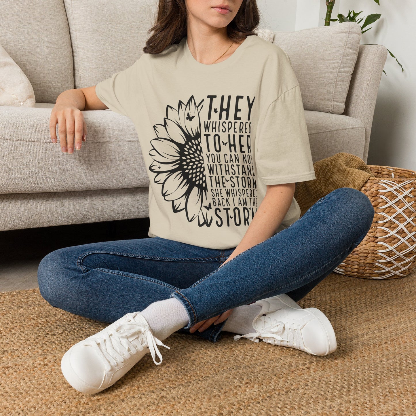 Sunflower 'They Whispered to Her' Inspirational T‑Shirt