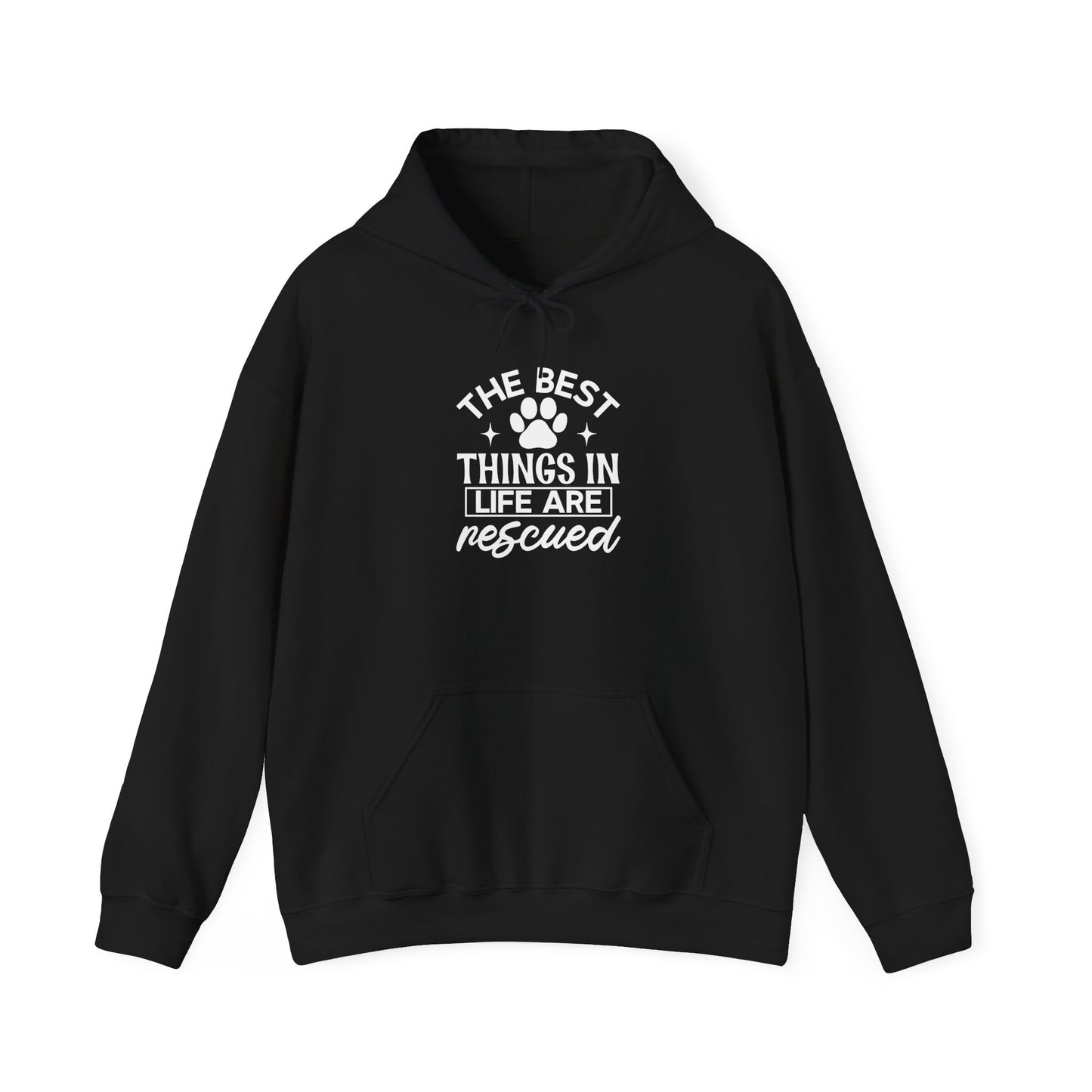 Dogs-The Best Things in Life Hoodie — Feminine Script Graphic Hoodie