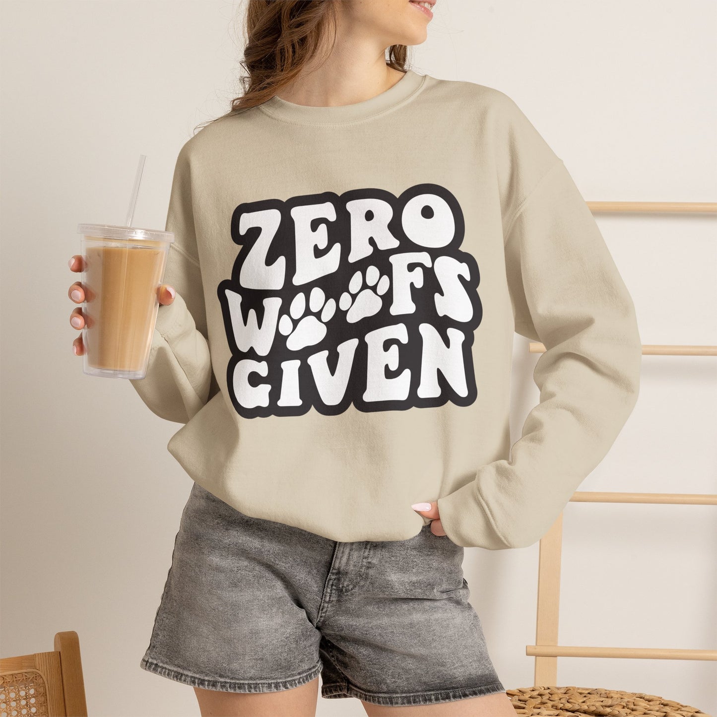 Sweatshirt - "Zero WOOF's Given" Graphic Crewneck for Dog Lovers