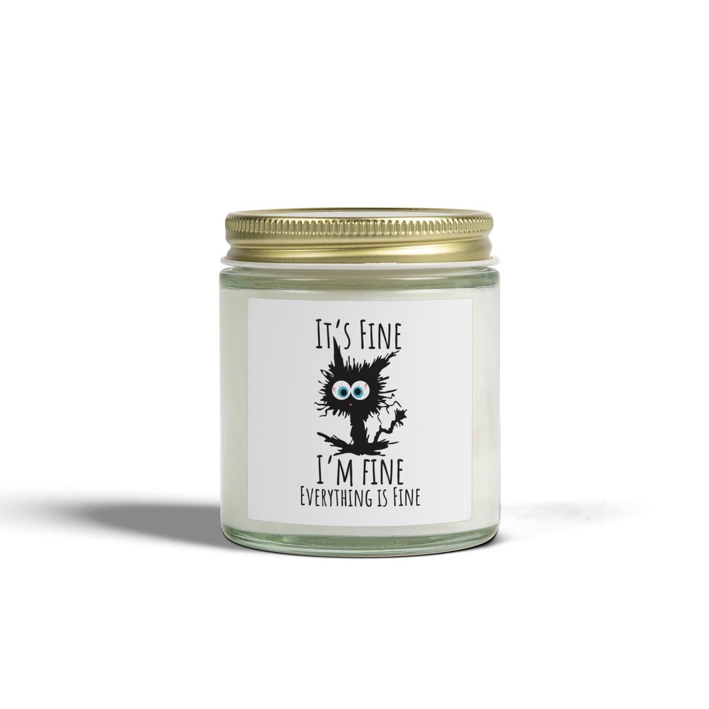 Coconut Apricot Candle — "It's Fine, I'm Fine" Funny Stress-Relief Scented Candle (4oz/9oz)