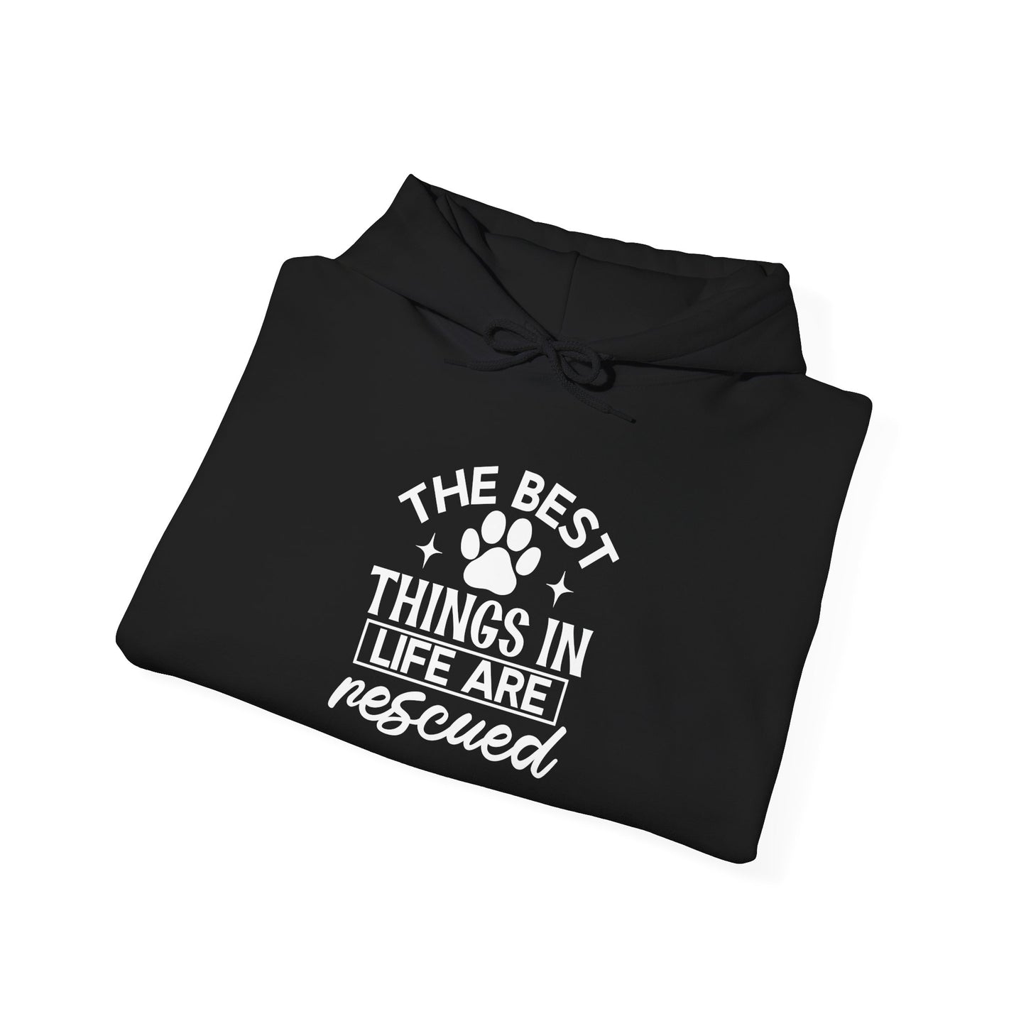Dogs-The Best Things in Life Hoodie — Feminine Script Graphic Hoodie