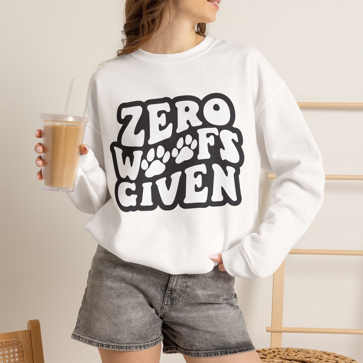 Sweatshirt - "Zero WOOF's Given" Graphic Crewneck for Dog Lovers