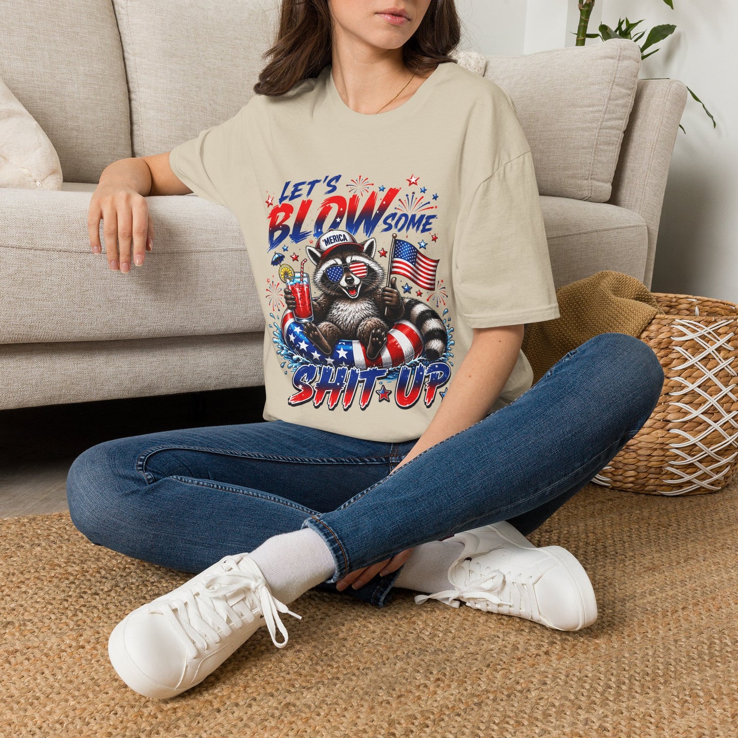 Patriotic Raccoon 'Let’s Blow Some Sh*t Up' T-Shirt