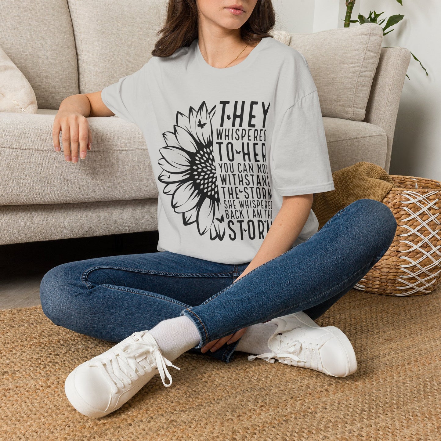 Sunflower 'They Whispered to Her' Inspirational T‑Shirt