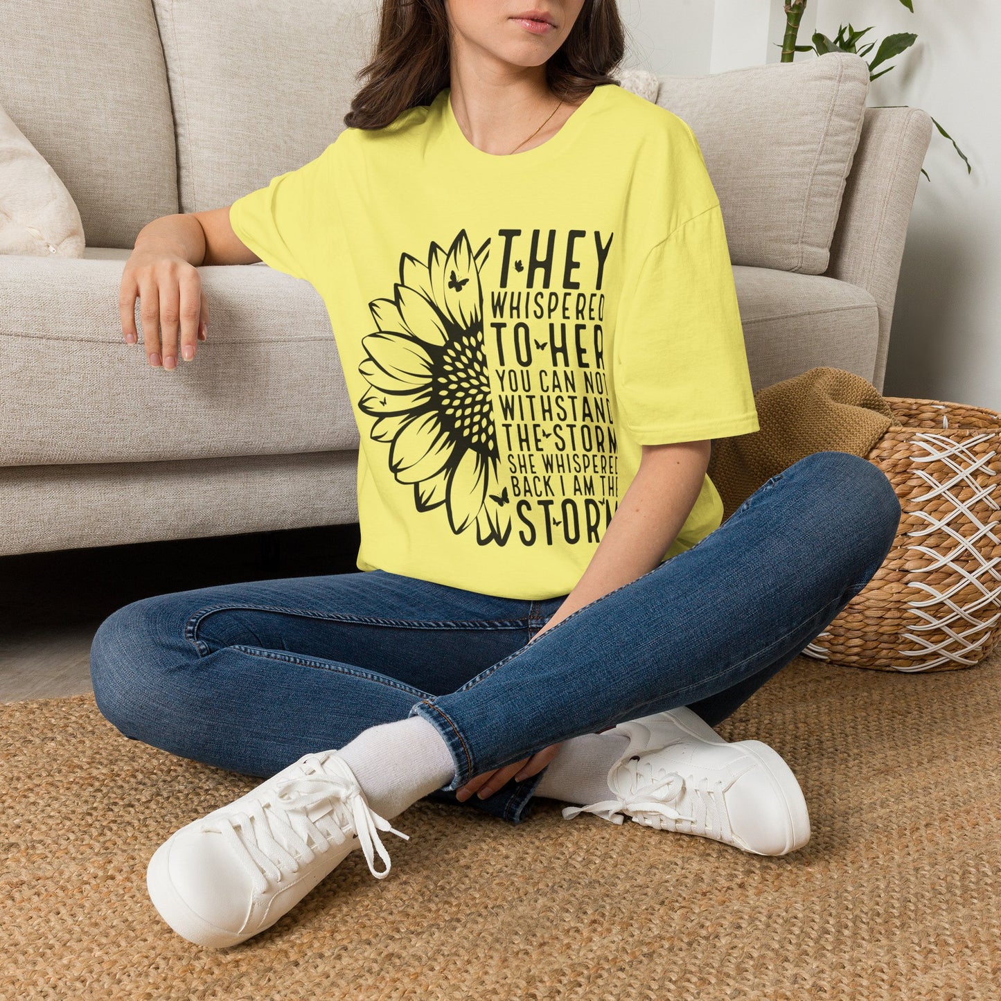 Sunflower 'They Whispered to Her' Inspirational T‑Shirt