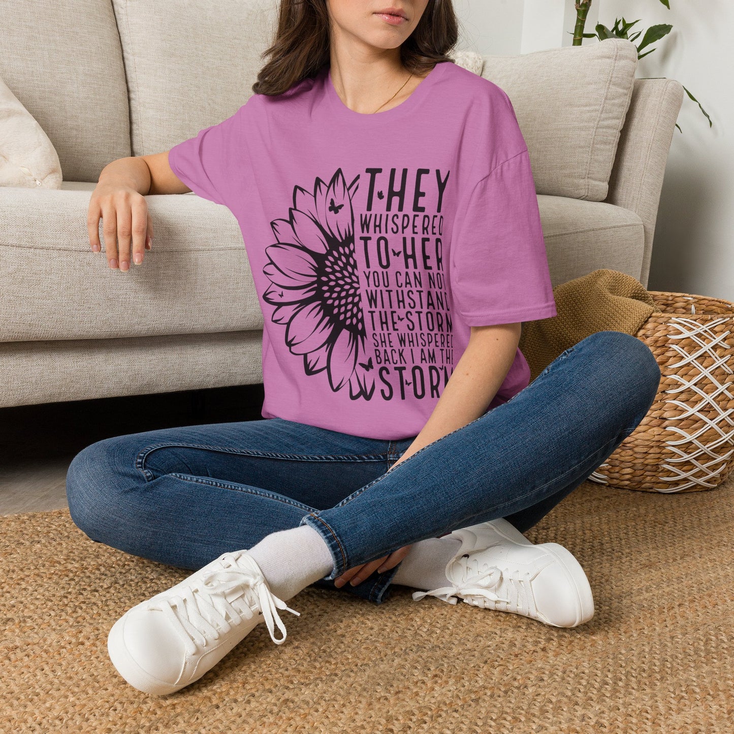 Sunflower 'They Whispered to Her' Inspirational T‑Shirt