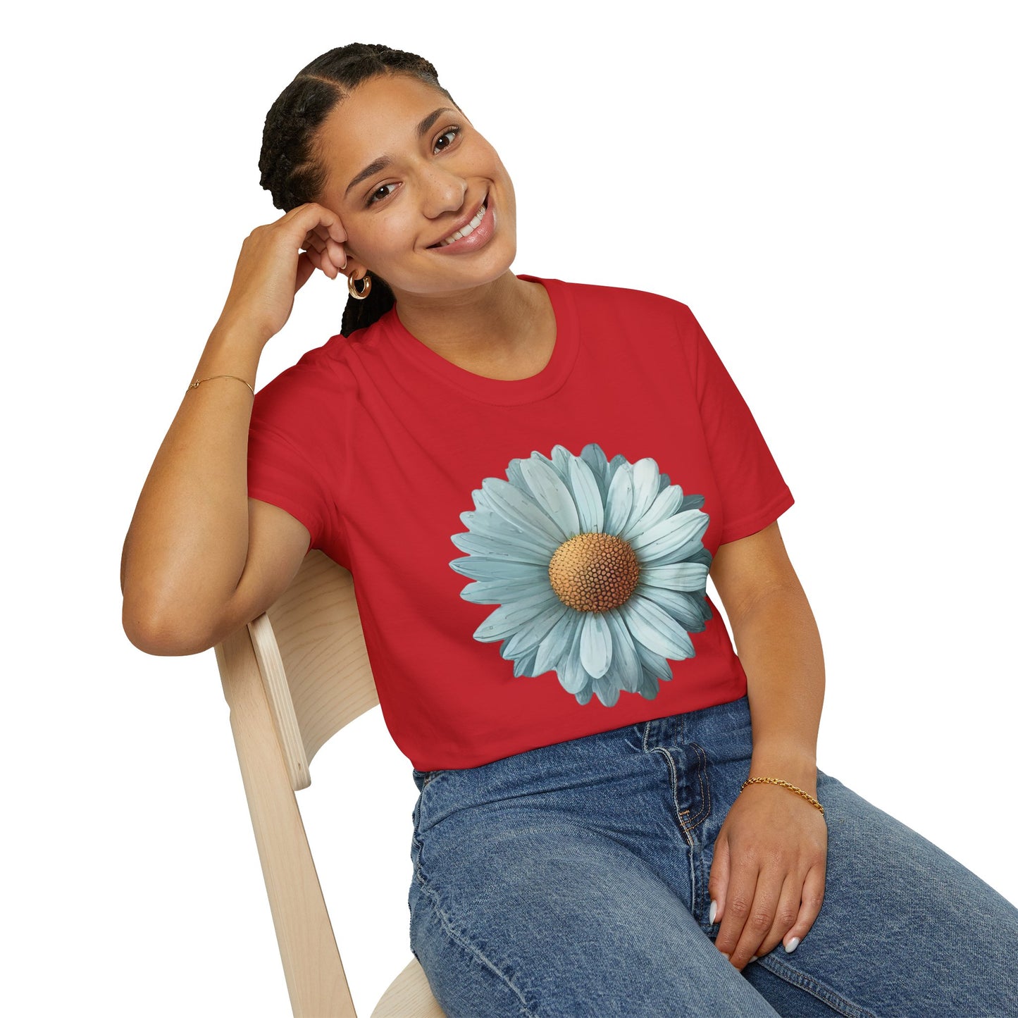 Daisy Bloom T‑Shirt — Vintage Aqua Floral Graphic Tee