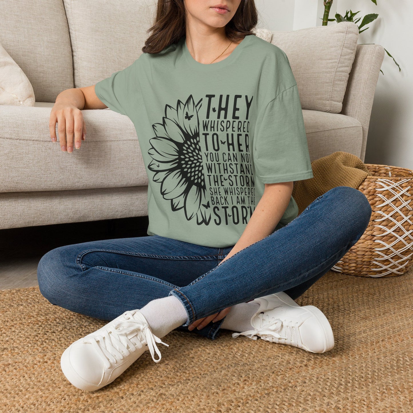 Sunflower 'They Whispered to Her' Inspirational T‑Shirt