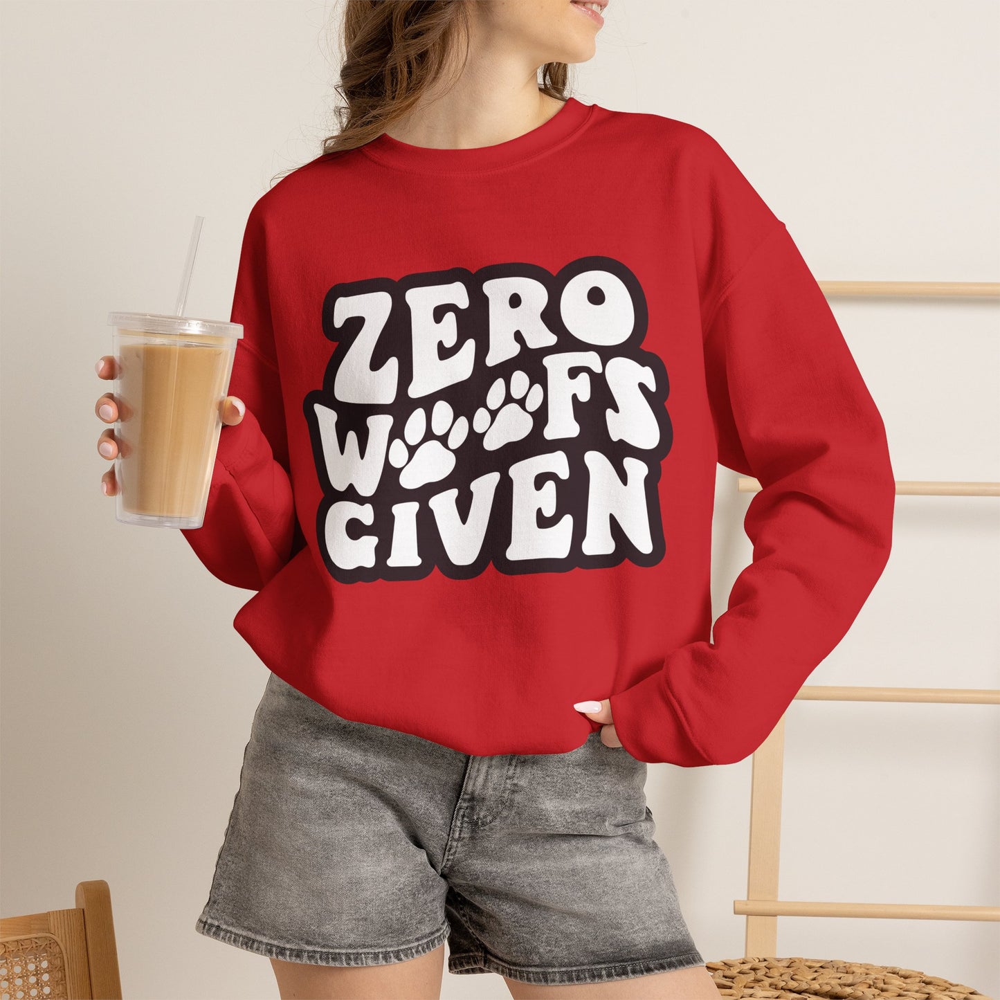 Sweatshirt - "Zero WOOF's Given" Graphic Crewneck for Dog Lovers