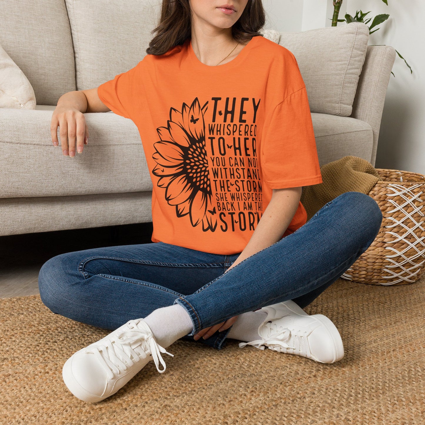 Sunflower 'They Whispered to Her' Inspirational T‑Shirt