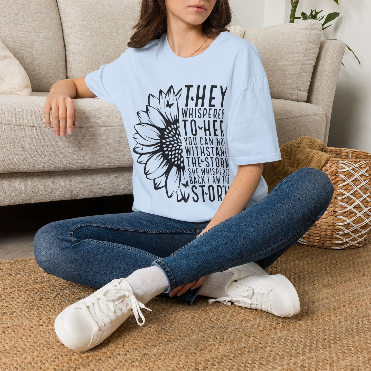 Sunflower 'They Whispered to Her' Inspirational T‑Shirt