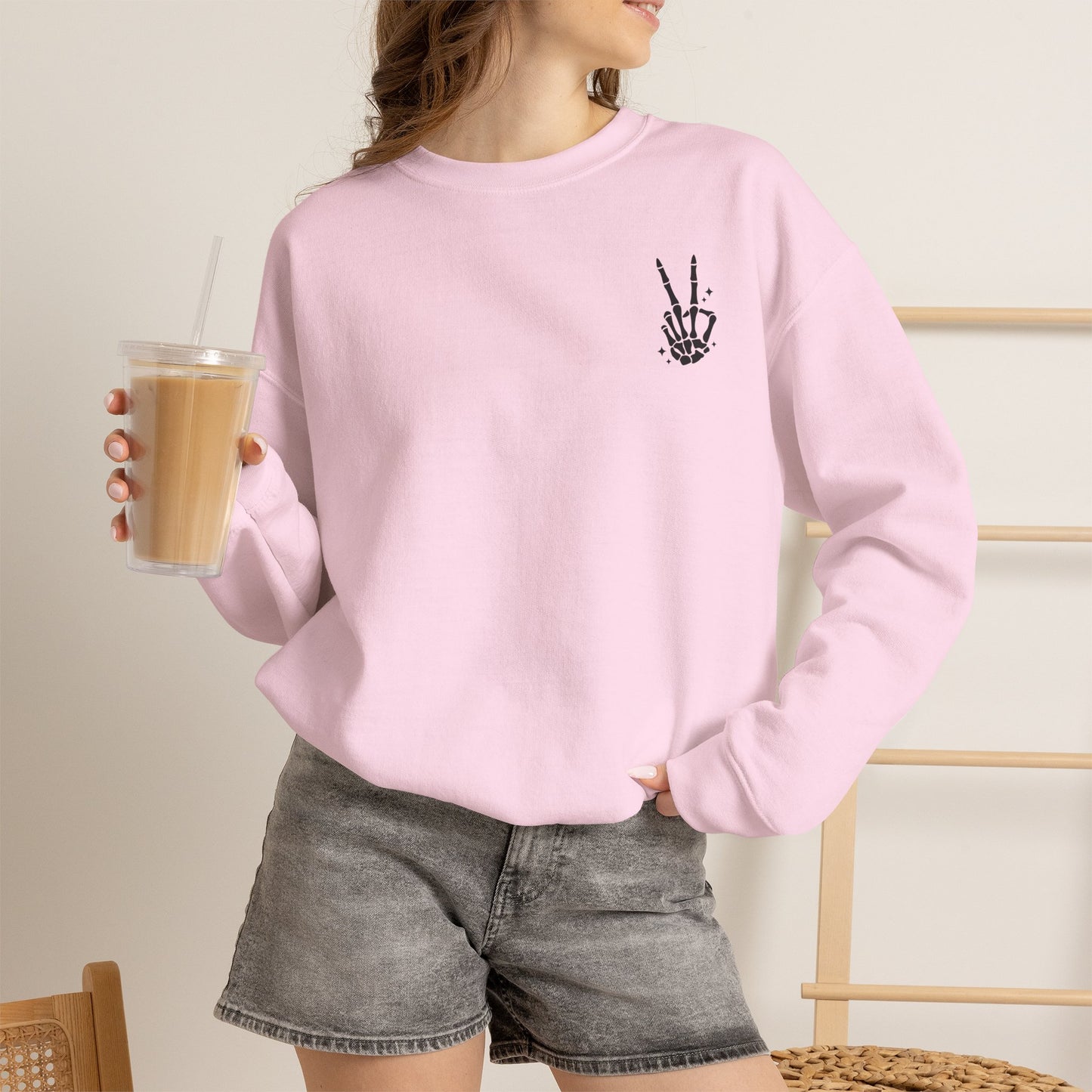 Crewneck Sweatshirt — "I'm Not the Bigger Person" Graphic Peace Sign Pullover