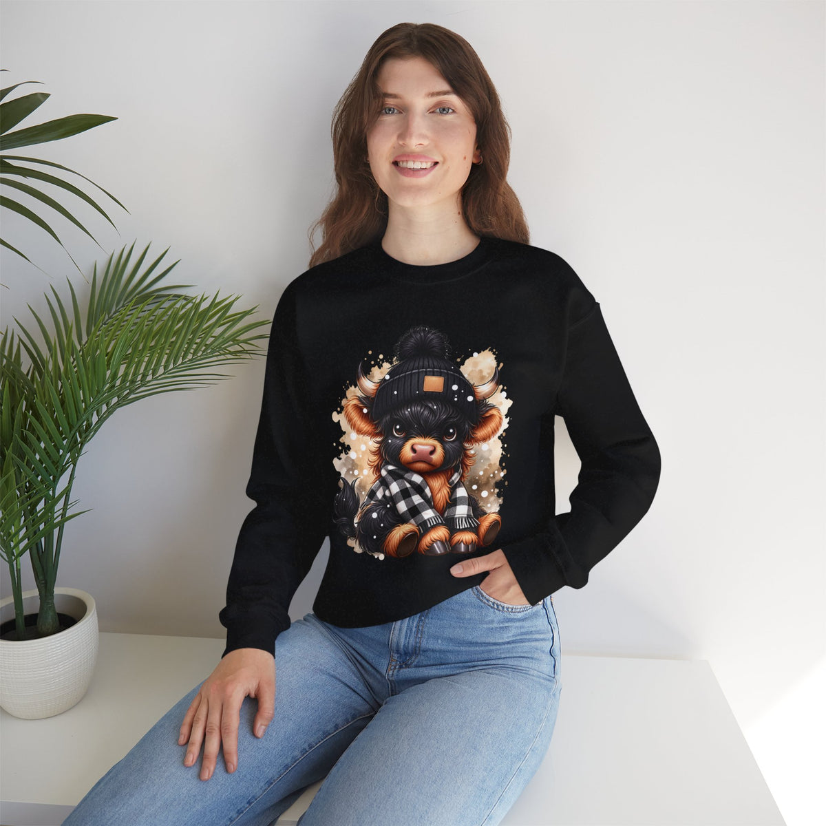 Cozy Buffalo Beanie Crewneck Sweatshirt