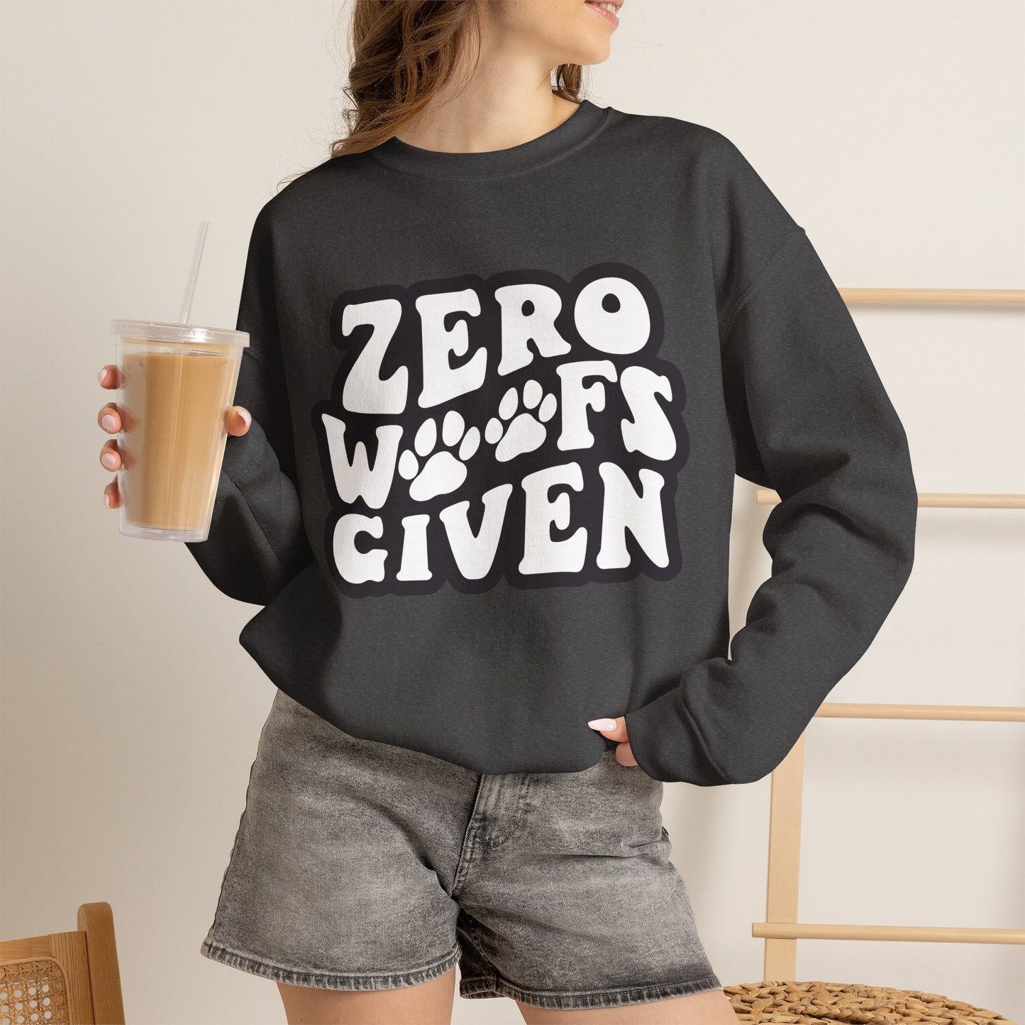 Sweatshirt - "Zero WOOF's Given" Graphic Crewneck for Dog Lovers