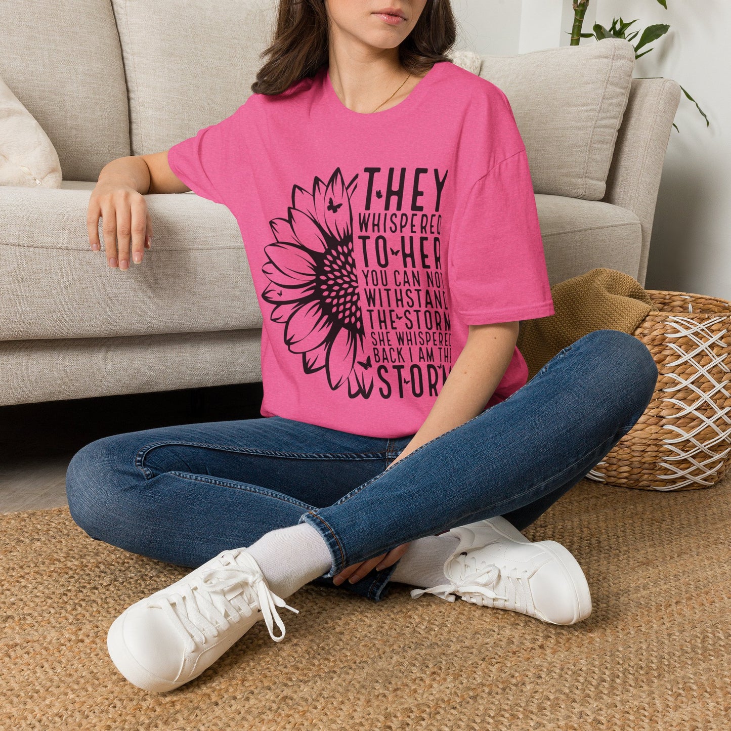 Sunflower 'They Whispered to Her' Inspirational T‑Shirt
