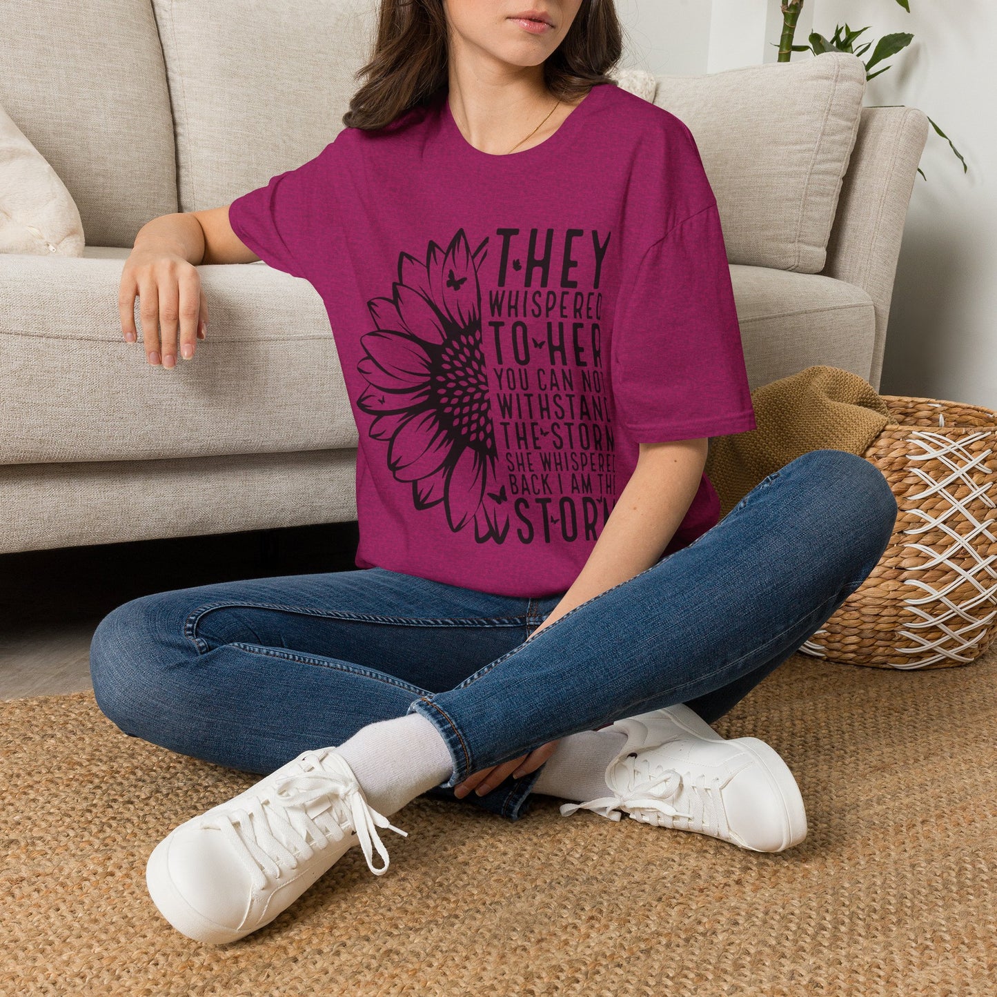 Sunflower 'They Whispered to Her' Inspirational T‑Shirt