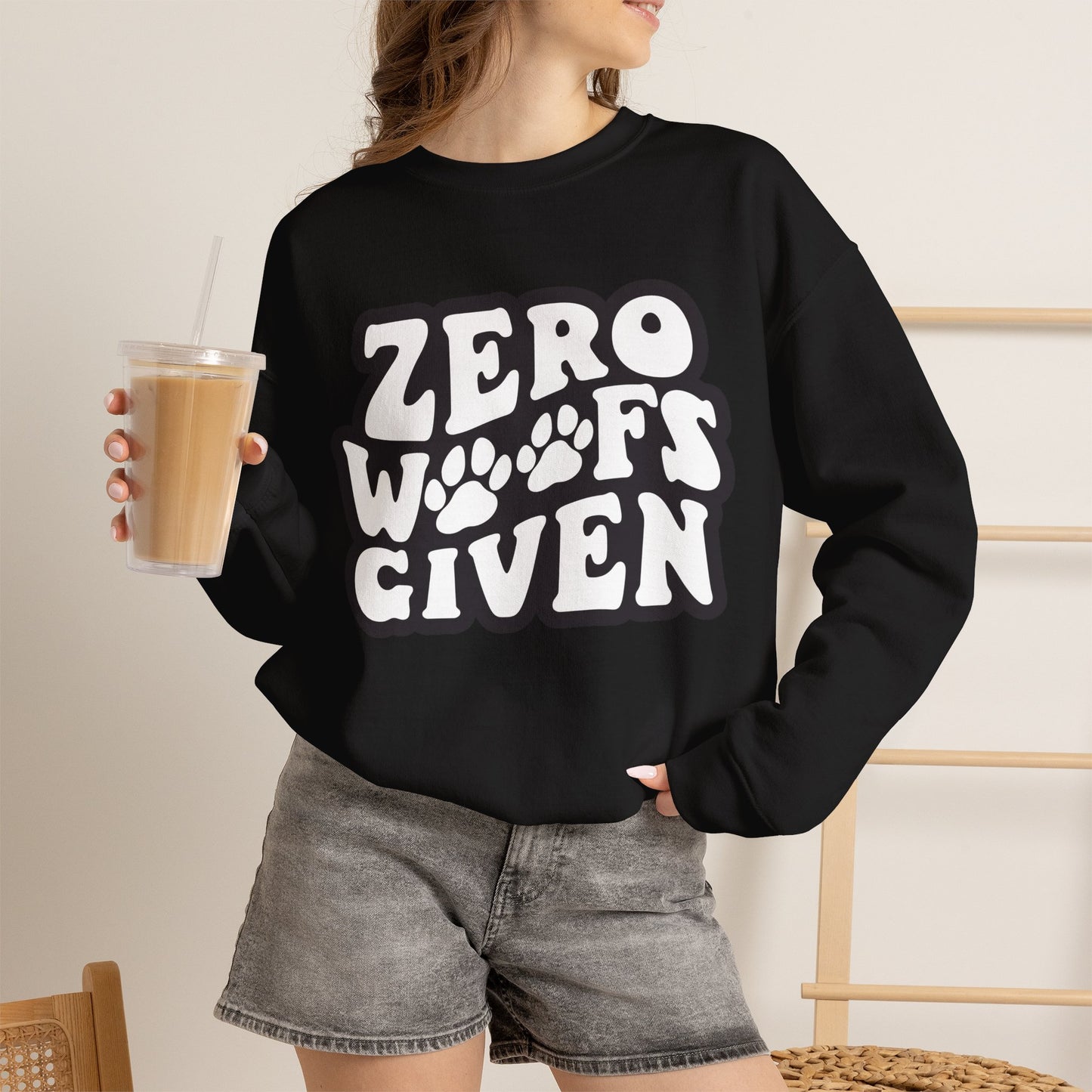Sweatshirt - "Zero WOOF's Given" Graphic Crewneck for Dog Lovers