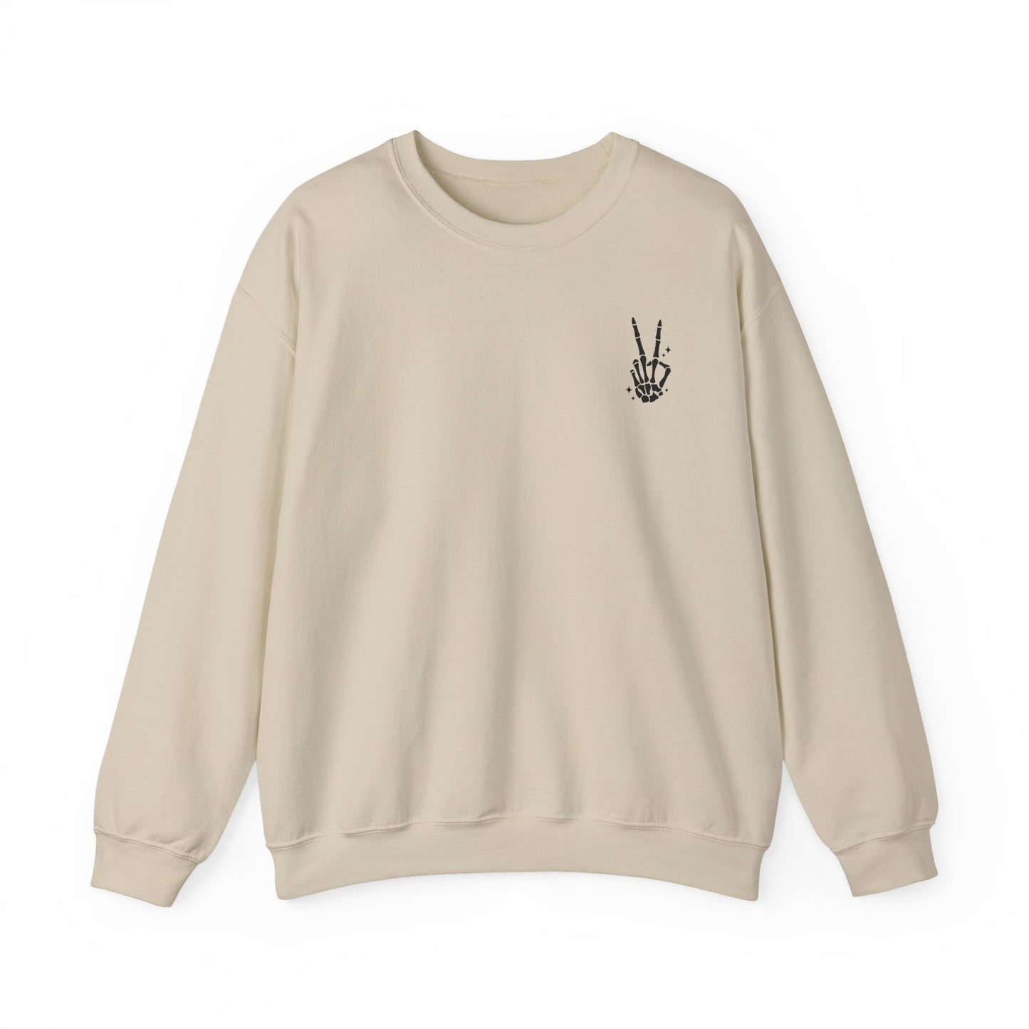 Crewneck Sweatshirt — "I'm Not the Bigger Person" Graphic Peace Sign Pullover