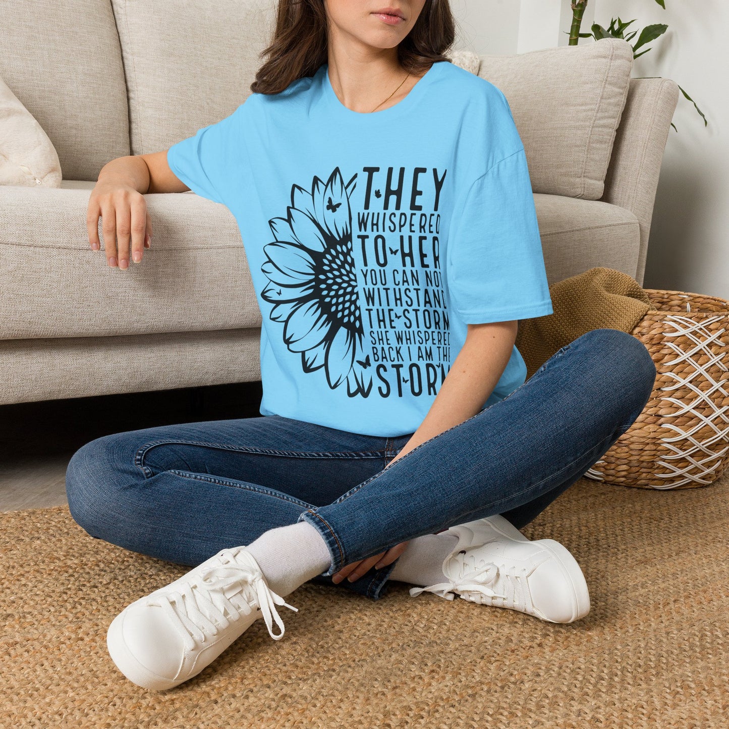 Sunflower 'They Whispered to Her' Inspirational T‑Shirt