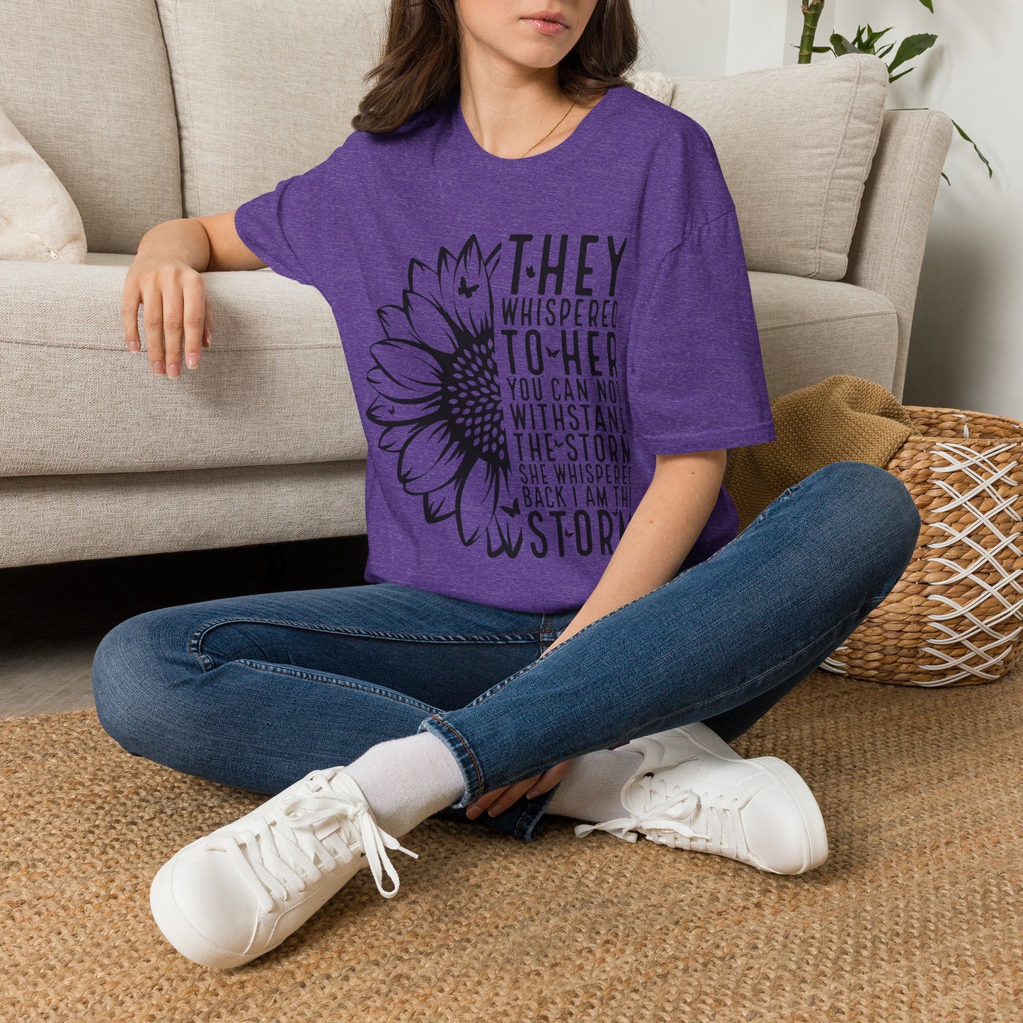 Sunflower 'They Whispered to Her' Inspirational T‑Shirt