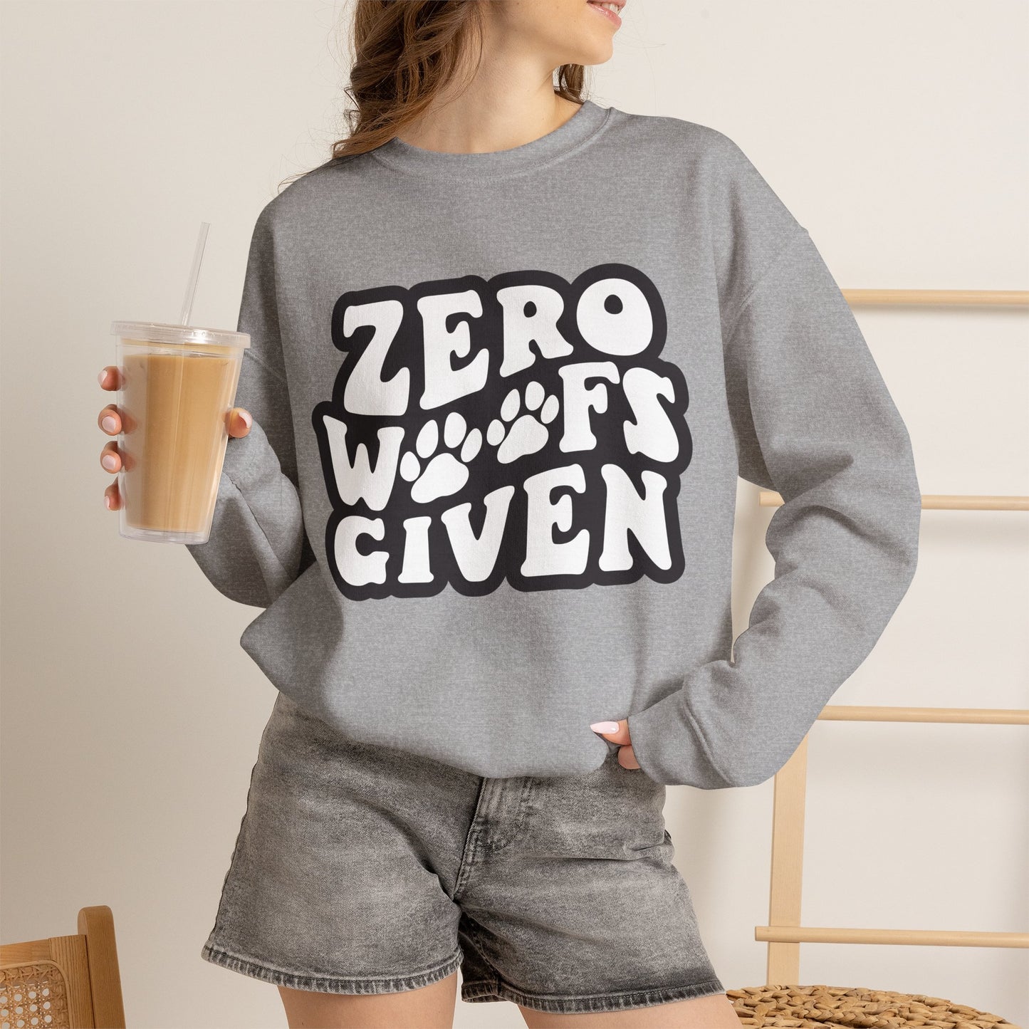Sweatshirt - "Zero WOOF's Given" Graphic Crewneck for Dog Lovers